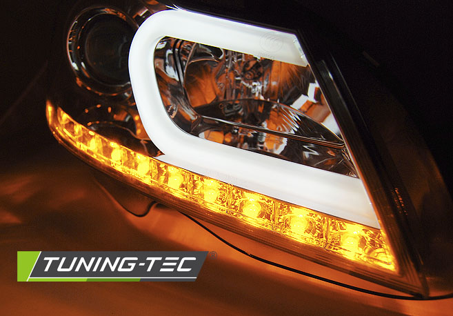 Headlights Mercedes W204 11-14 Tube Light Chrome – náhľad 3
