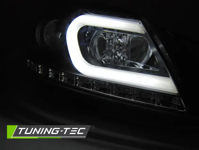 Headlights Mercedes W204 11-14 Tube Light Black – náhľad 3