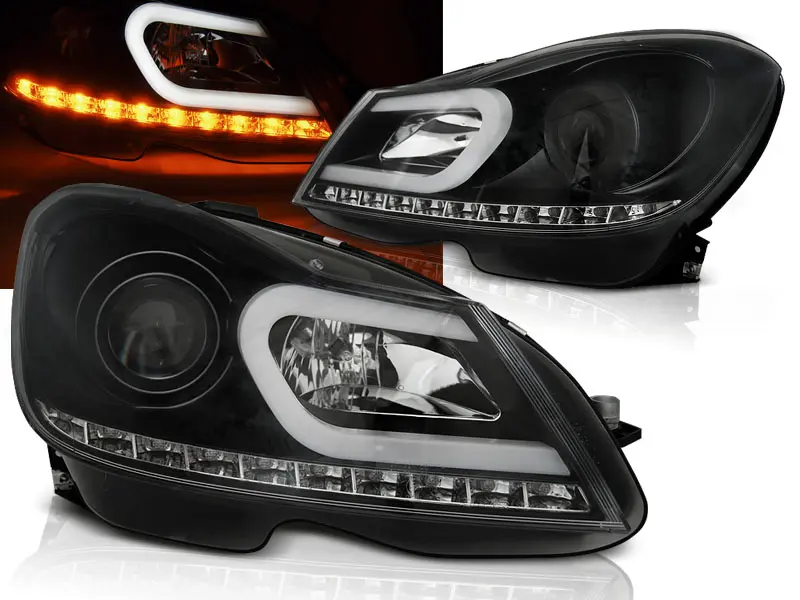 Headlights Mercedes W204 11-14 Tube Light Black