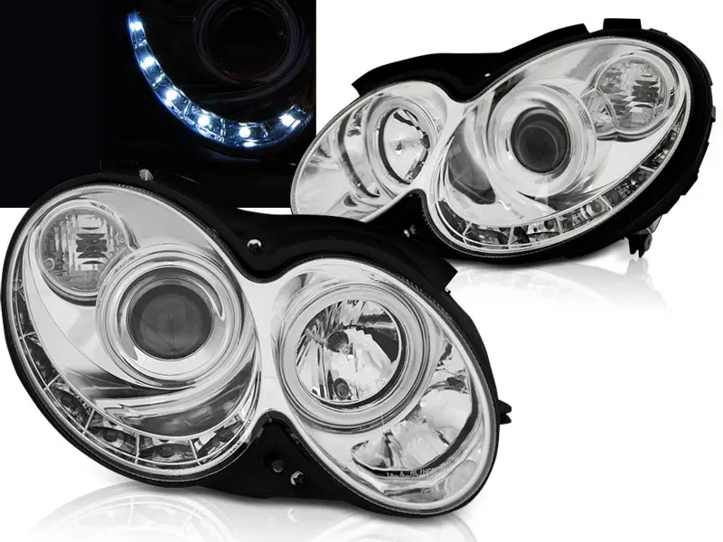 Predné svetlá Mercedes CLK W209 03-10 DE Chrome