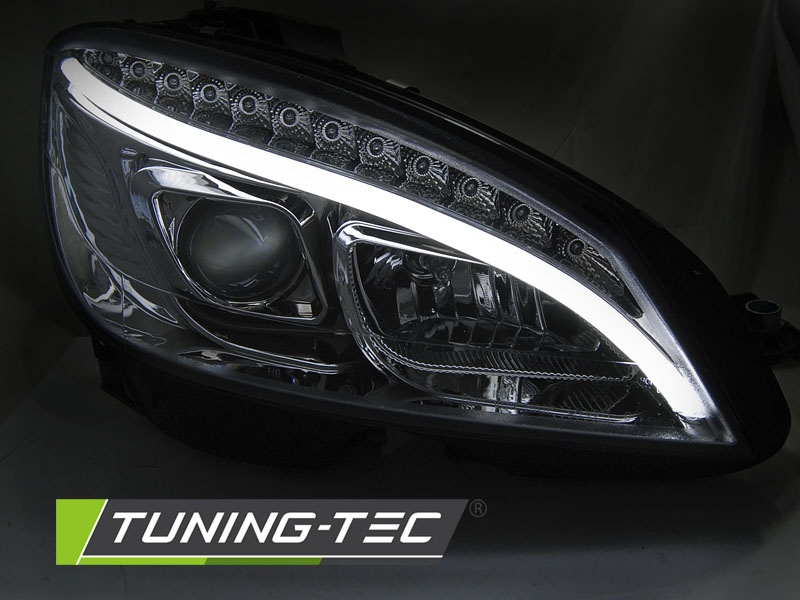 Headlights Mercedes W204 07-10 H7 Tube Light LED Dynamic Chrome – náhľad 2