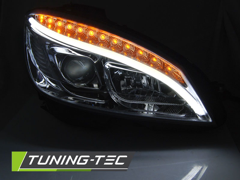 Headlights Mercedes W204 07-10 H7 Tube Light LED Dynamic Chrome – náhľad 3