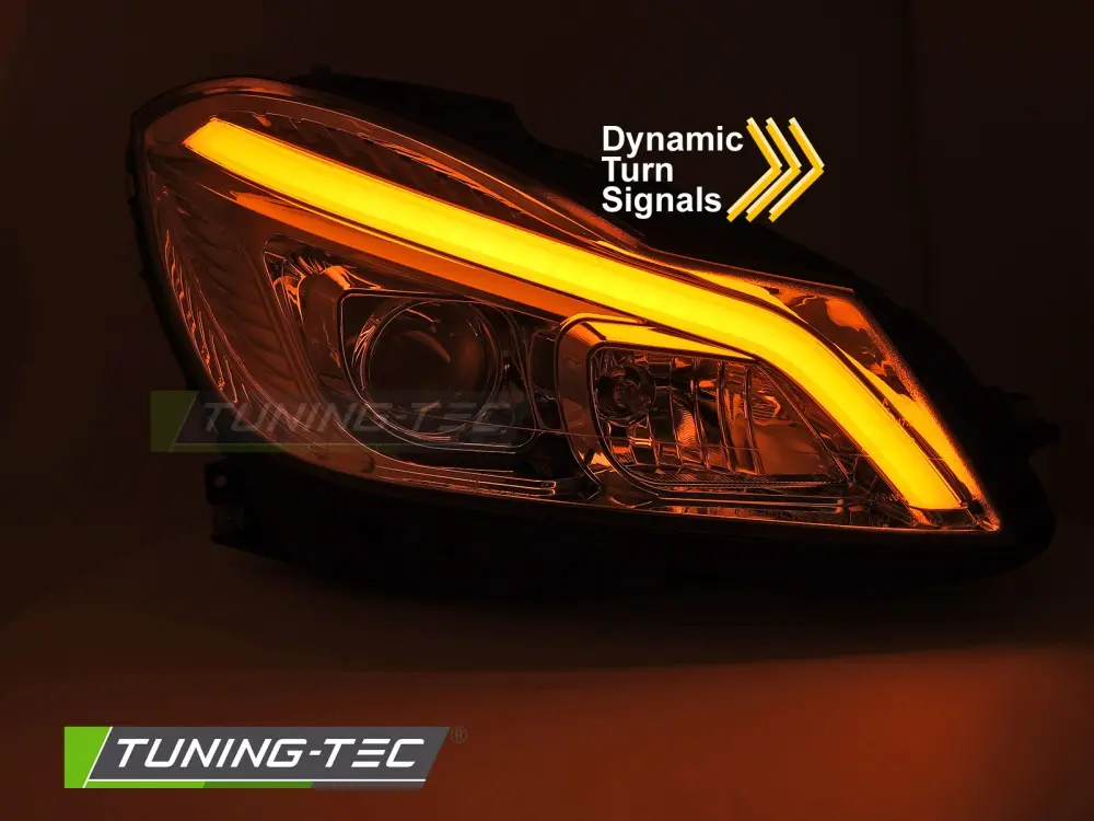 Headlights Mercedes W204 11-14 Dynamic Chrome – náhľad 3
