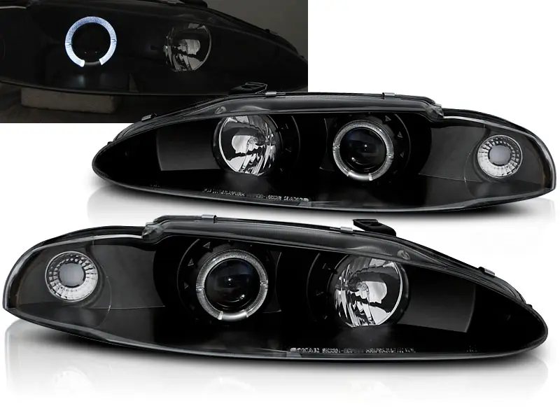 Headlights Mitsubishi Eclipse 95-96 Angel Eyes Black