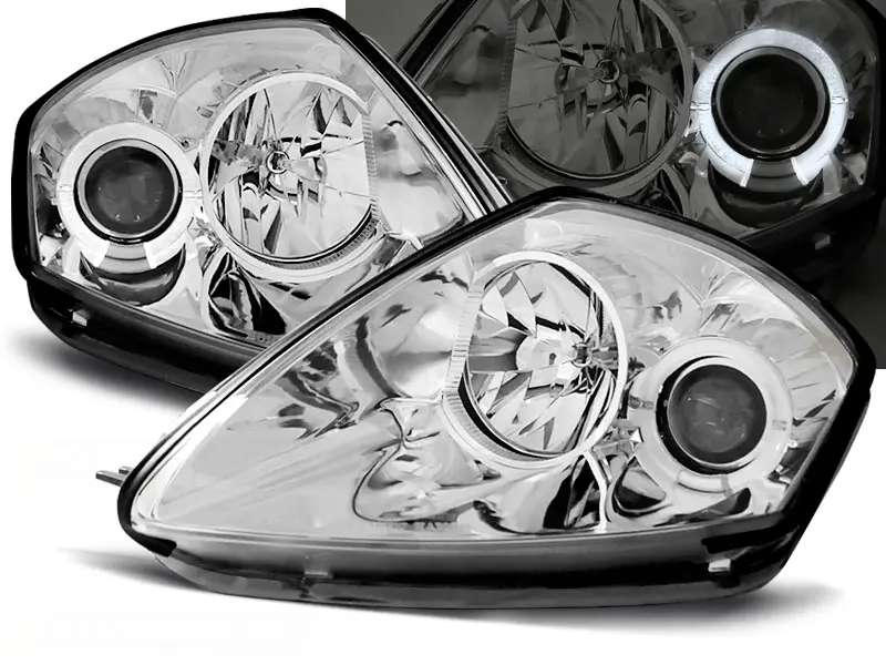 Headlights Mitsubishi Eclipse D50 00-05 Angel Eyes Chrome