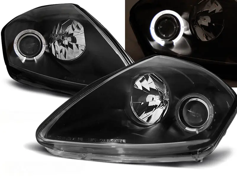 Headlights Mitsubishi Eclipse D50 00-05 Angel Eyes Black