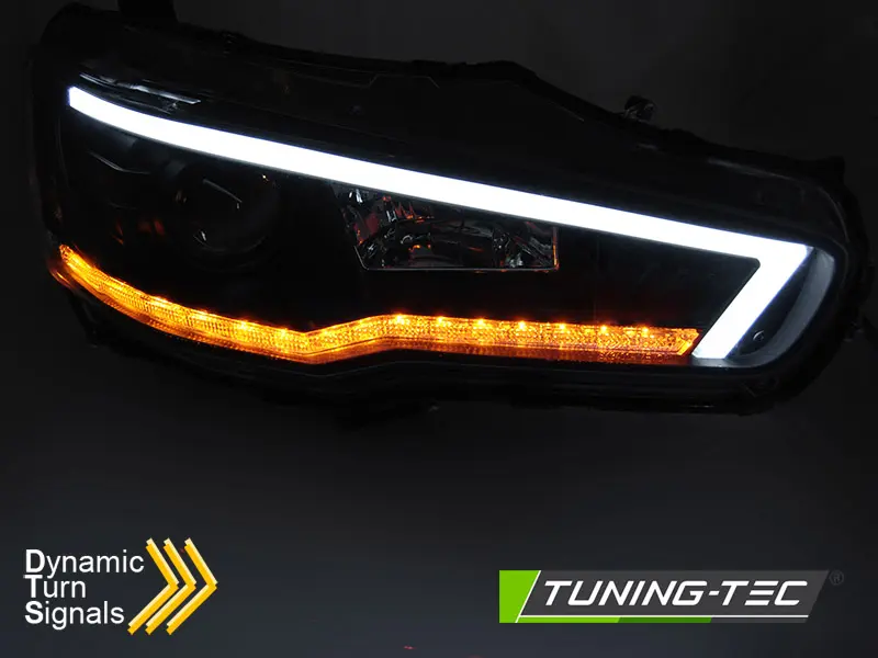 Headlights Mitsubishi Lancer 8 08-16 Tube Light Black – náhľad 3