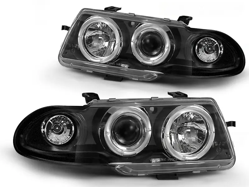 Headlights Opel Astra F 94-97 Angel Eyes Black