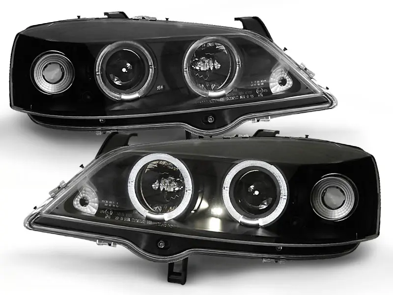 Headlights Opel Astra G 97-04 Angel Eyes Black