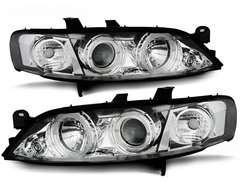 Headlights Opel Vectra B 99-02 Angel Eyes Chrome