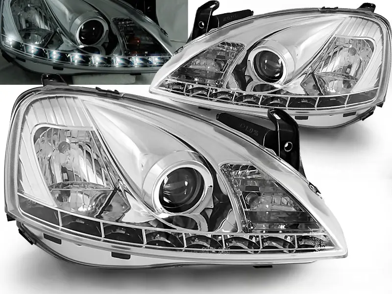 Headlights Opel Corsa C 00-06 Devil Eyes Chrome