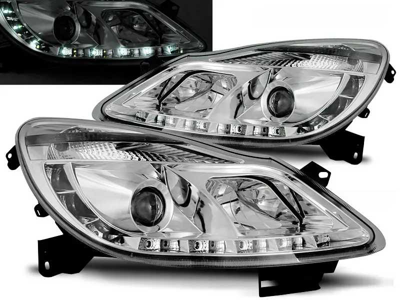 Headlights Opel Corsa D 06-11 Devil Eyes Chrome