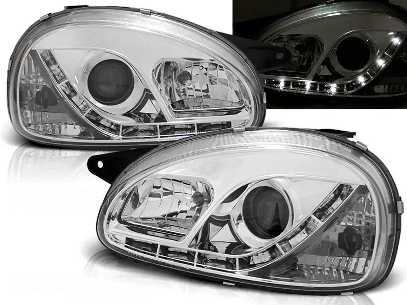 Headlights Opel Corsa B 93-00 Devil Eyes Chrome