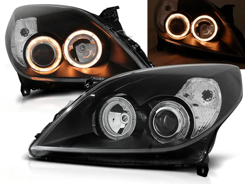 Headlights Opel Vectra/Signum C 05-08 Angel Eyes Black