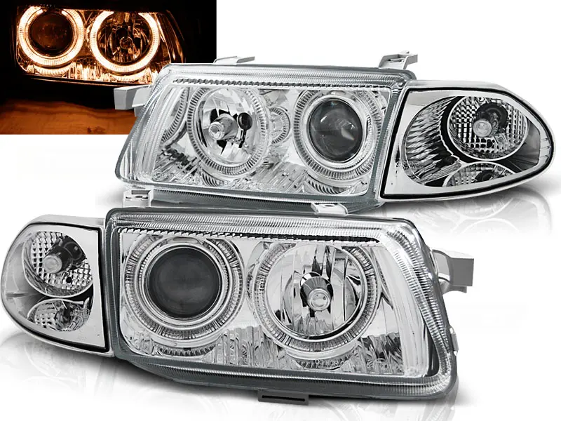 Headlights Opel Astra F 94-97 Angel Eyes Chrome