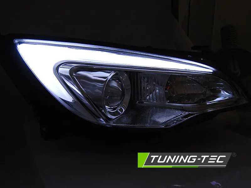 Headlights Opel Astra J 10-15 Tube Light Chrome – náhľad 2