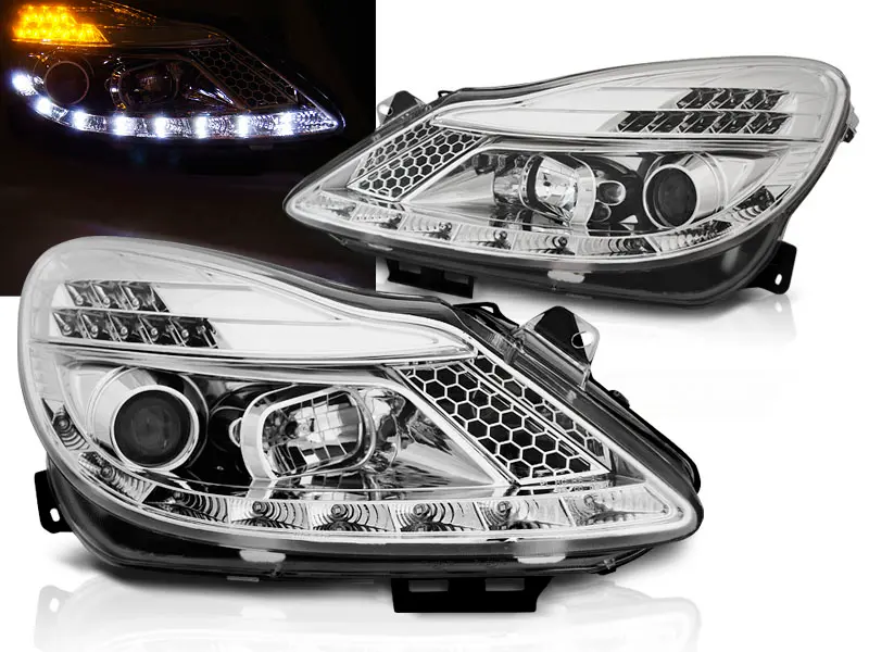 Headlights Opel Corsa D 06-11 Devil Eyes Chrome
