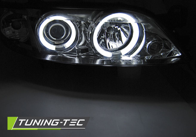 Headlights Opel Vectra B 99-02 CCFL Angel Eyes Chrome – náhľad 2