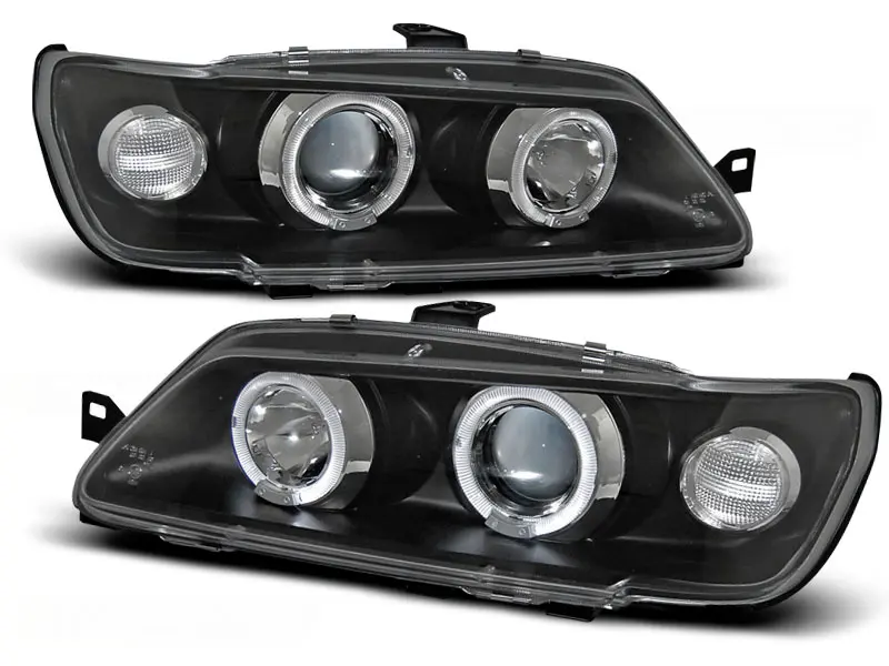 Headlights Peugeot 306 93-97 Angel Eyes Black