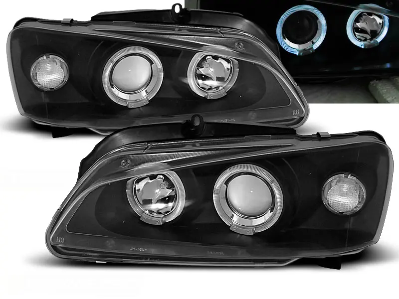 Headlights Peugeot 106 96-03 Angel Eyes Black