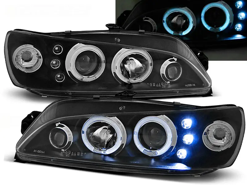 Headlights Peugeot 306 97-01 Angel Eyes Black