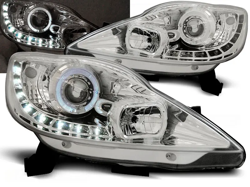 Headlights Peugeot 107 05-11 Devil Eyes Chrome