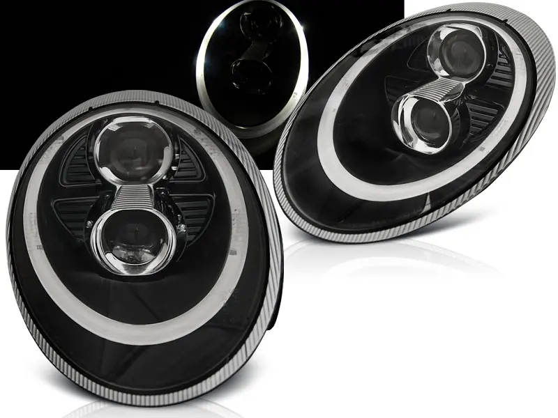 Headlights Porsche 911 997 04-09 Xenon Tube Light Black