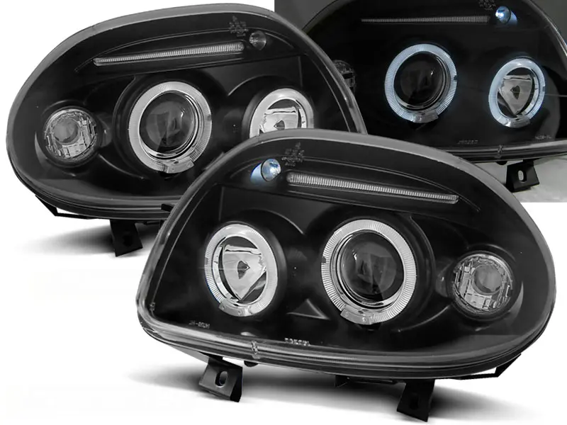 Headlights Renault Clio 98-01 Angel Eyes Black