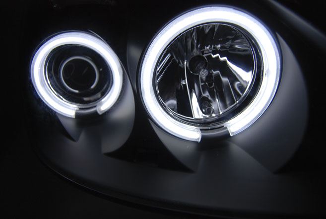 Headlights Renault Clio 01-05 CCFL Angel Eyes Black – náhľad 4