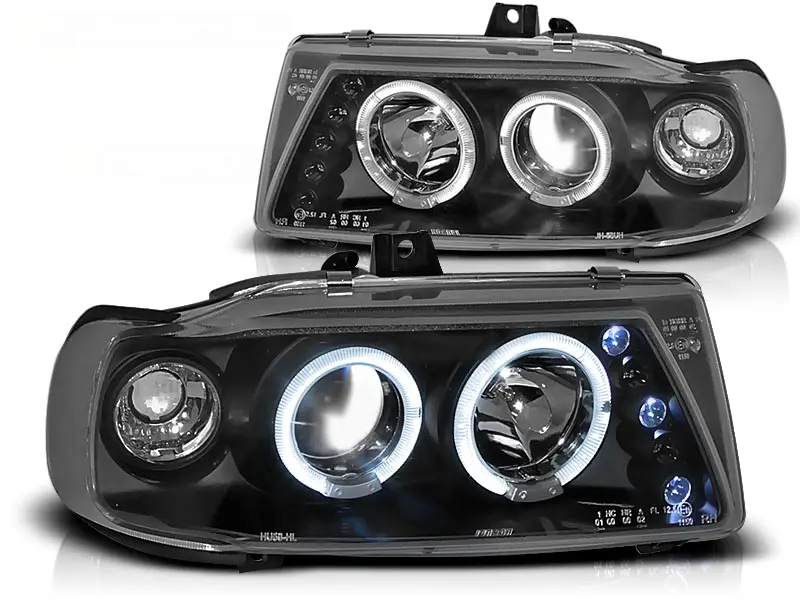 Headlights Seat Ibiza/Cordoba 93-99 Angel Eyes Black