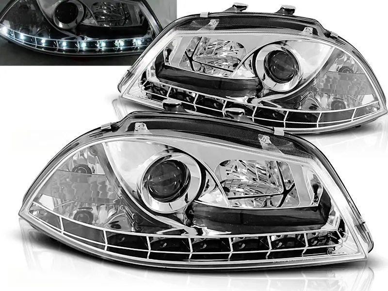 Headlights Seat Ibiza 6L 02-08 Devil Eyes Chrome