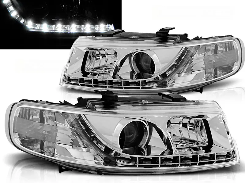 Headlights Seat Toledo Leon 99-04 Devil Eyes Chrome