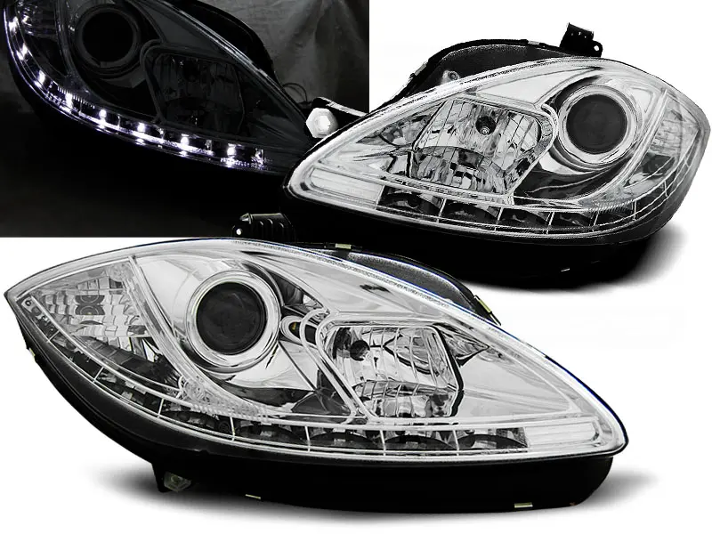 Headlights Seat Leon 09-13 Devil Eyes Chrome