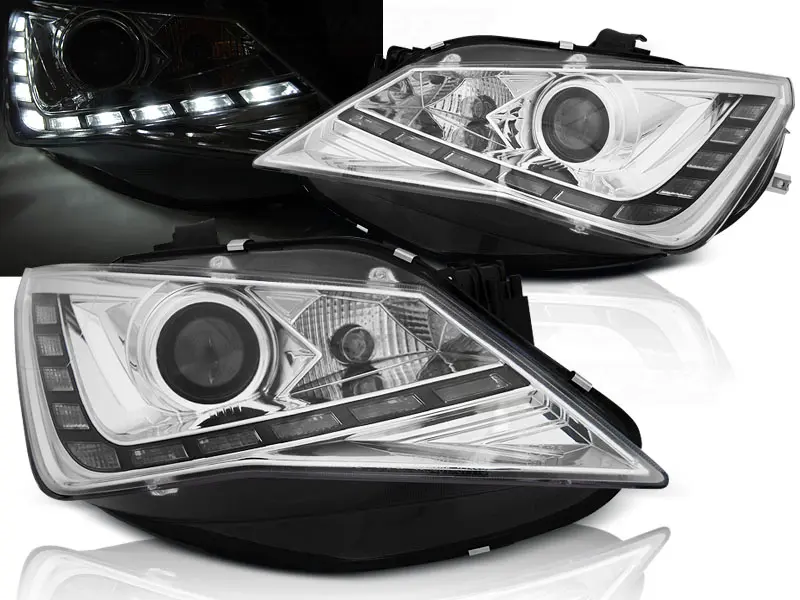 Headlights Seat Ibiza 6J 12-15 DRL Chrome
