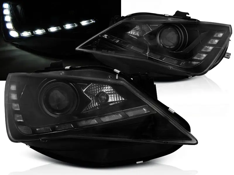 Headlights Seat Ibiza 6J 12-15 DRL Black