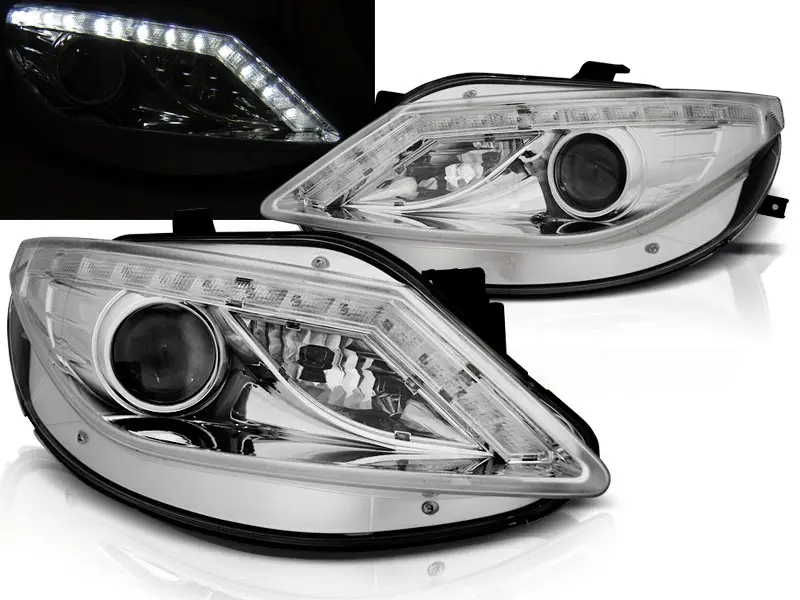 Headlights Seat Ibiza 6J 08-12 Dayline Chrome