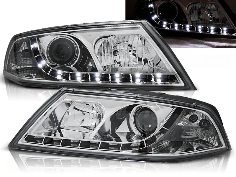 Headlights Škoda Octavia 2 04-08 DE Chrome