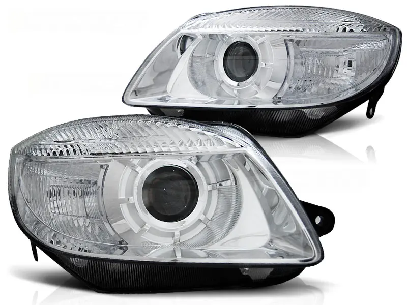 Headlights Škoda Fabia 07-10 Chrome