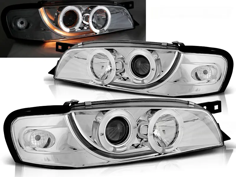 Headlights Subaru Impreza 93-00 Angel Eyes Chrome