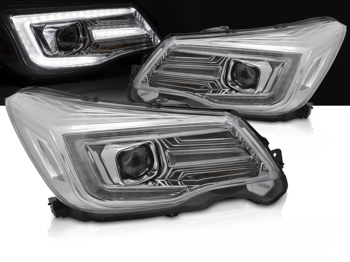 Headlights Subaru Forester 13-18 DRL Chrome
