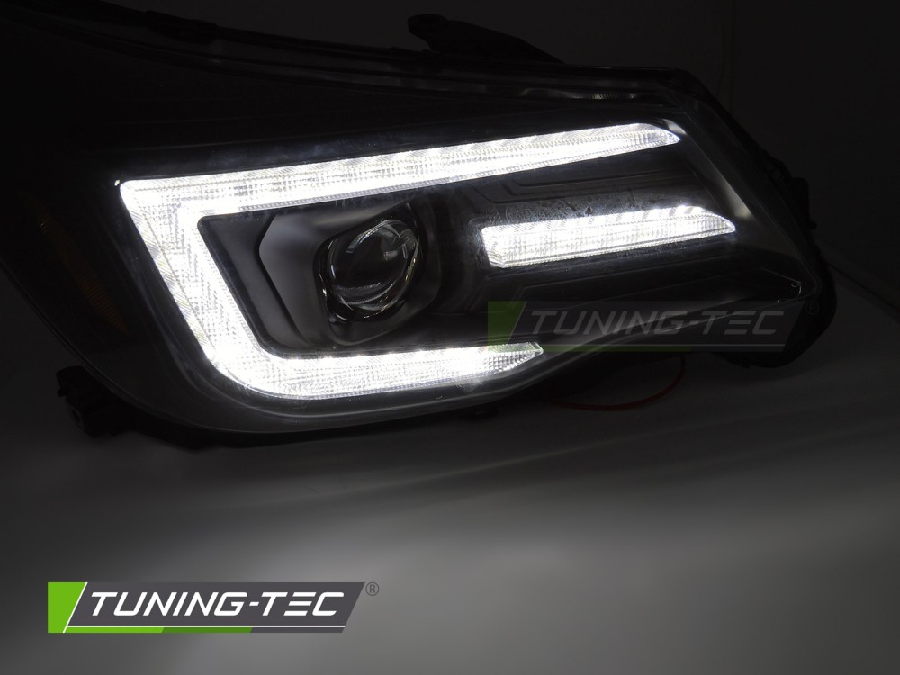 Headlights Subaru Forester 13-18 DRL Black – náhľad 2