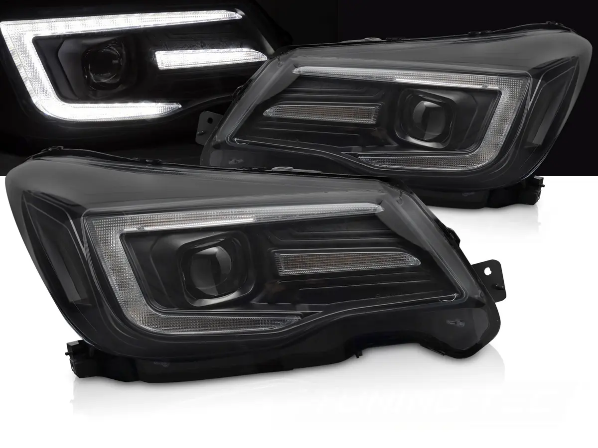 Headlights Subaru Forester 13-18 DRL Xenon Black