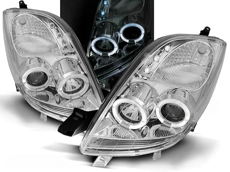 Headlights Toyota Yaris 06-09 Angel Eyes Chrome