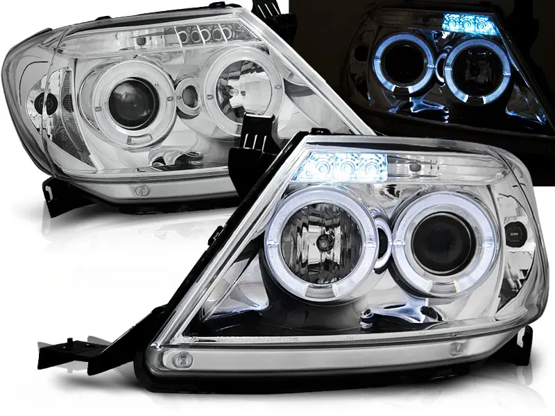 Headlights Toyota Hilux 05-11 Angel Eyes Chrome