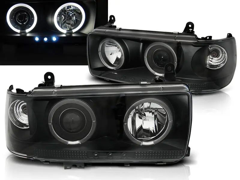 Headlights Toyota Land Cruiser FJ80 90-97 Black