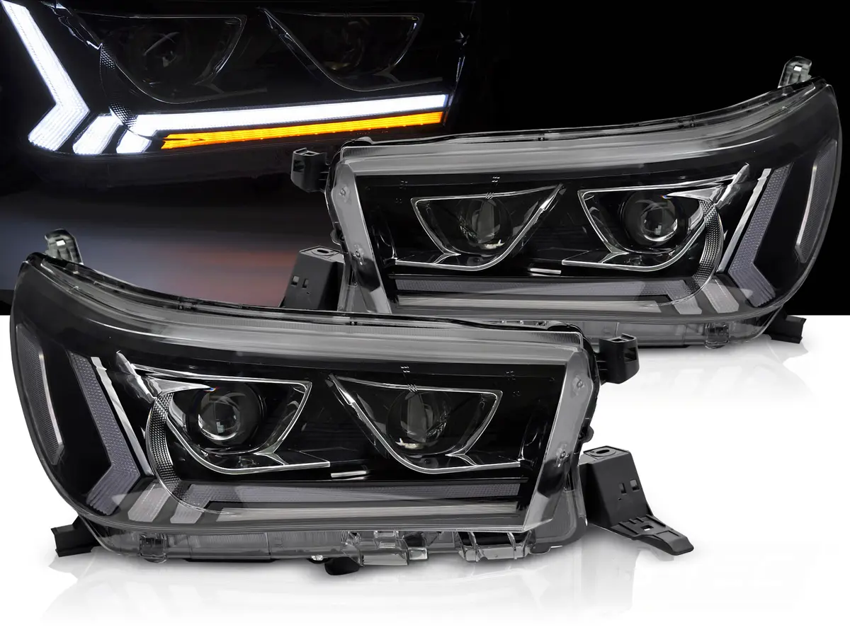 Headlights Toyota Hilux 16-20 WL Full LED Black