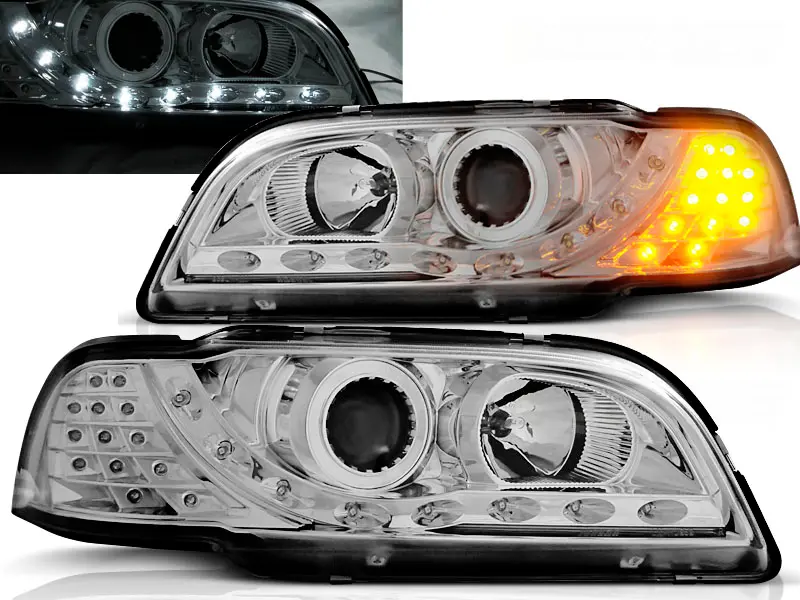 Headlights Volvo S40/V40 96-00 LED Devil Eyes Chrome