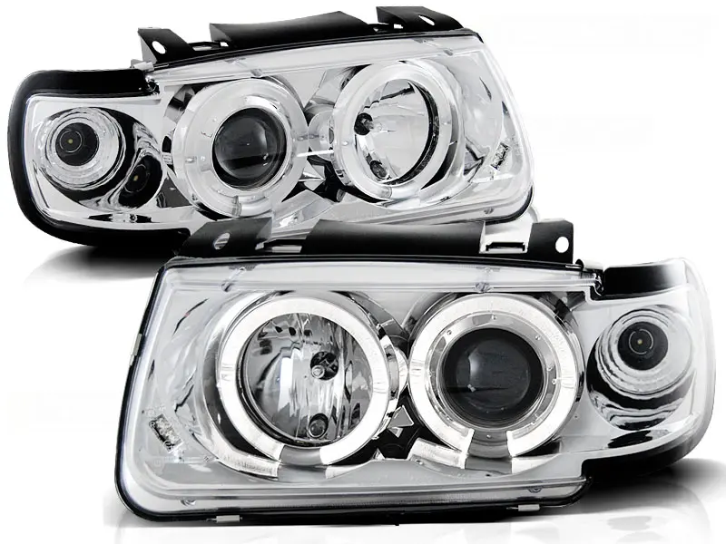 Headlights VW Polo 6N 94-99 Angel Eyes Chrome