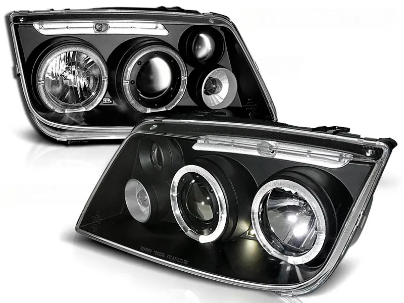 Headlights VW Bora Angel Eyes Black