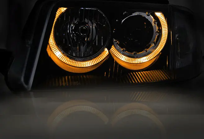 Headlights VW Passat B5 3BG 00-05 Angel Eyes Chrome – náhľad 3